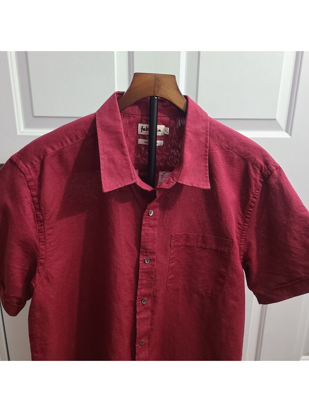Mens 100% Linen Button Up Shirt XL Casual Summer Fabindia